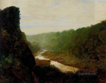 ジョン・アトキンソン・グリムショー Painting - 曲がりくねった川のある風景 都市のシーン ジョン・アトキンソン・グリムショー